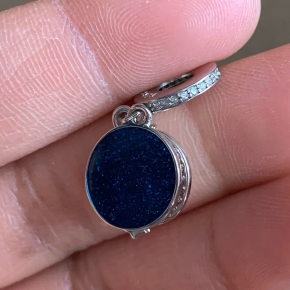 NWOT Two-tone Shooting Star Double Dangle Charm Pendant Sterling Silver 925 - Picture 12 of 16